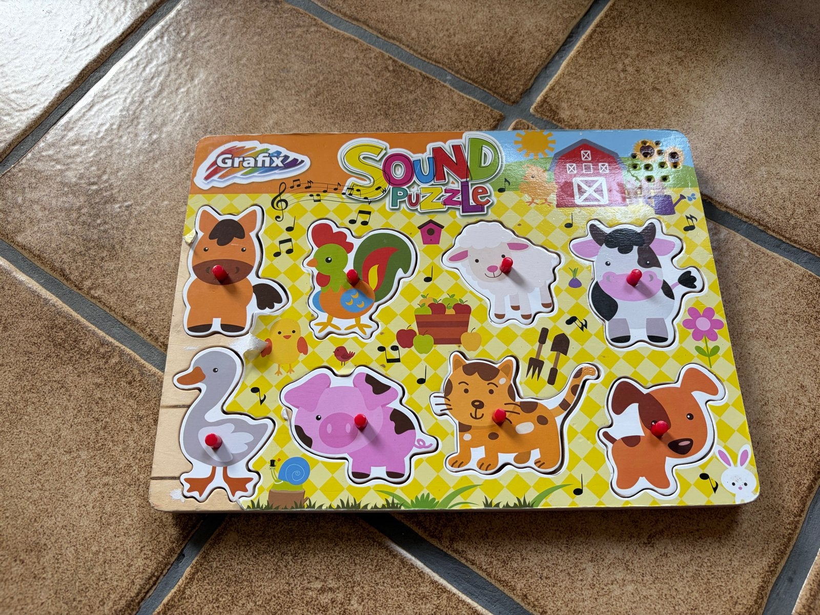Grafix Sound Puzzel Boerderijdieren, Ophalen of Verzenden, Gebruikt, Overige typen, Met geluid