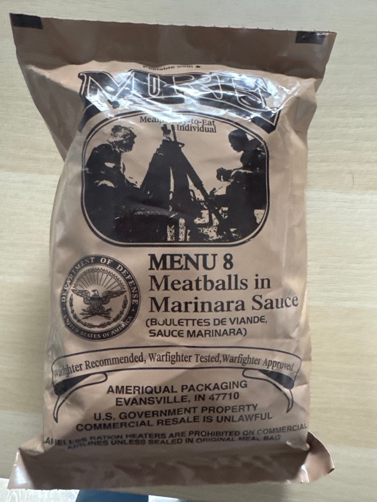 MRE amerikaans, Ophalen