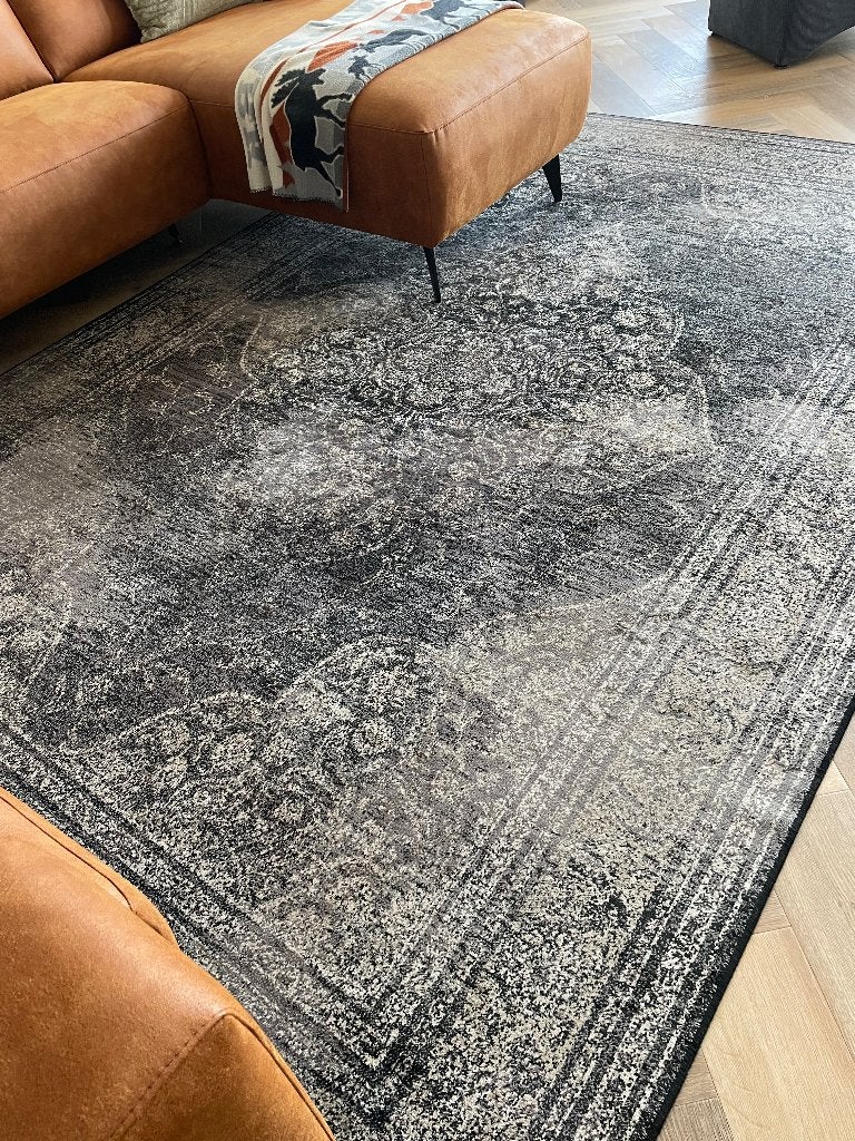Vloerkleed, Huis en Inrichting, Stoffering | Tapijten en Kleden, Ophalen, Gebruikt, 200 cm of meer, Grijs