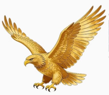 Gouden Adelaar 15,2cm vinyl sticker, Verzenden