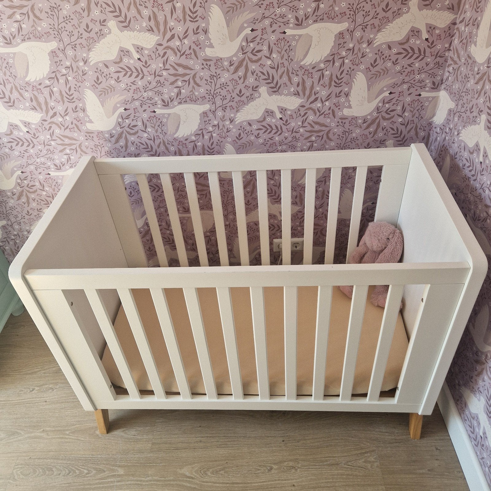 Ledikant babybedje wit hout, Ophalen, Gebruikt, Ledikant