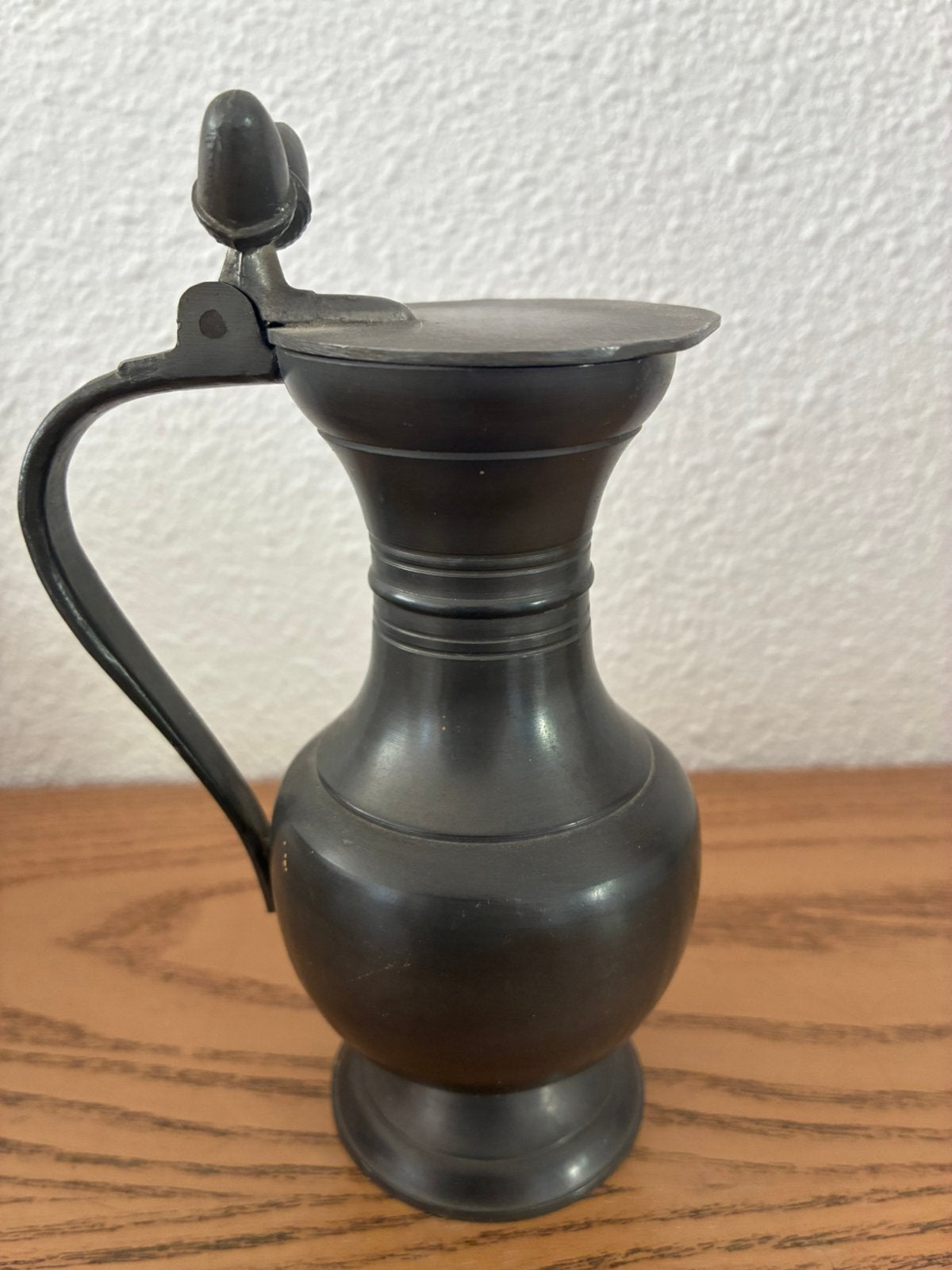 Antiek Tinnen Kannetje met Deksel - Decoratief, Ophalen of Verzenden