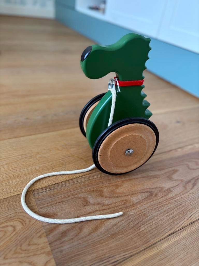 Houten speelgoed draak, Ophalen, Zo goed als nieuw, Duw- of Trekspeelgoed