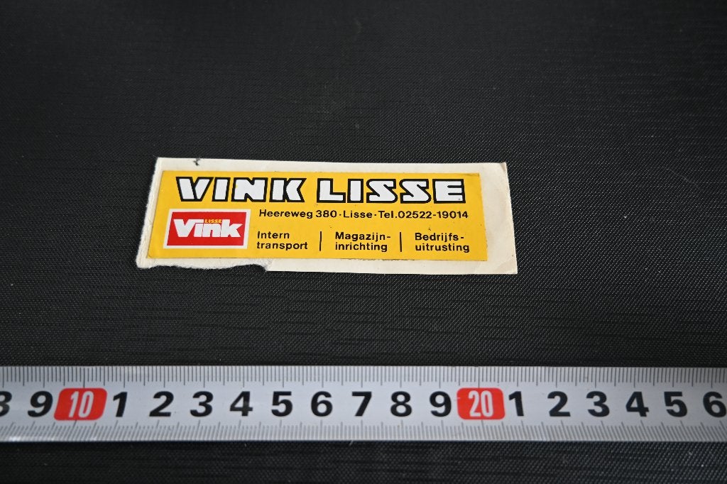 sticker VINK LISSE heereweg intern transport magazijn inrich, Ophalen of Verzenden, Zo goed als nieuw
