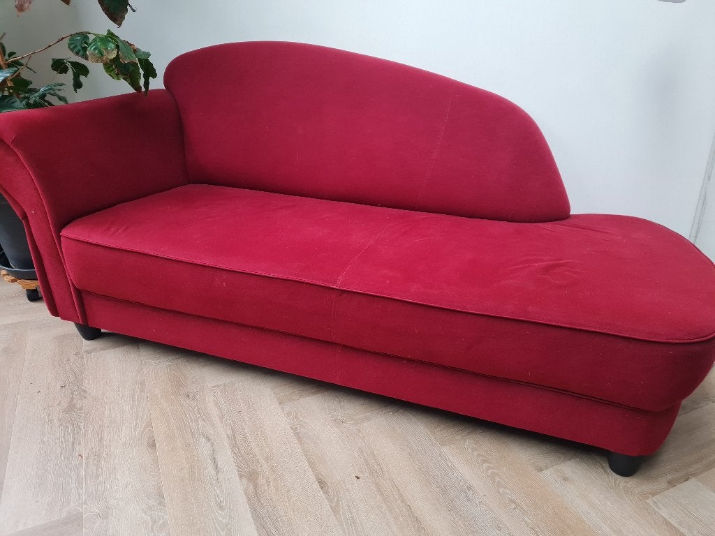 Mooie rode chaise longue, Ophalen, Gebruikt, 150 tot 200 cm, Tweepersoons