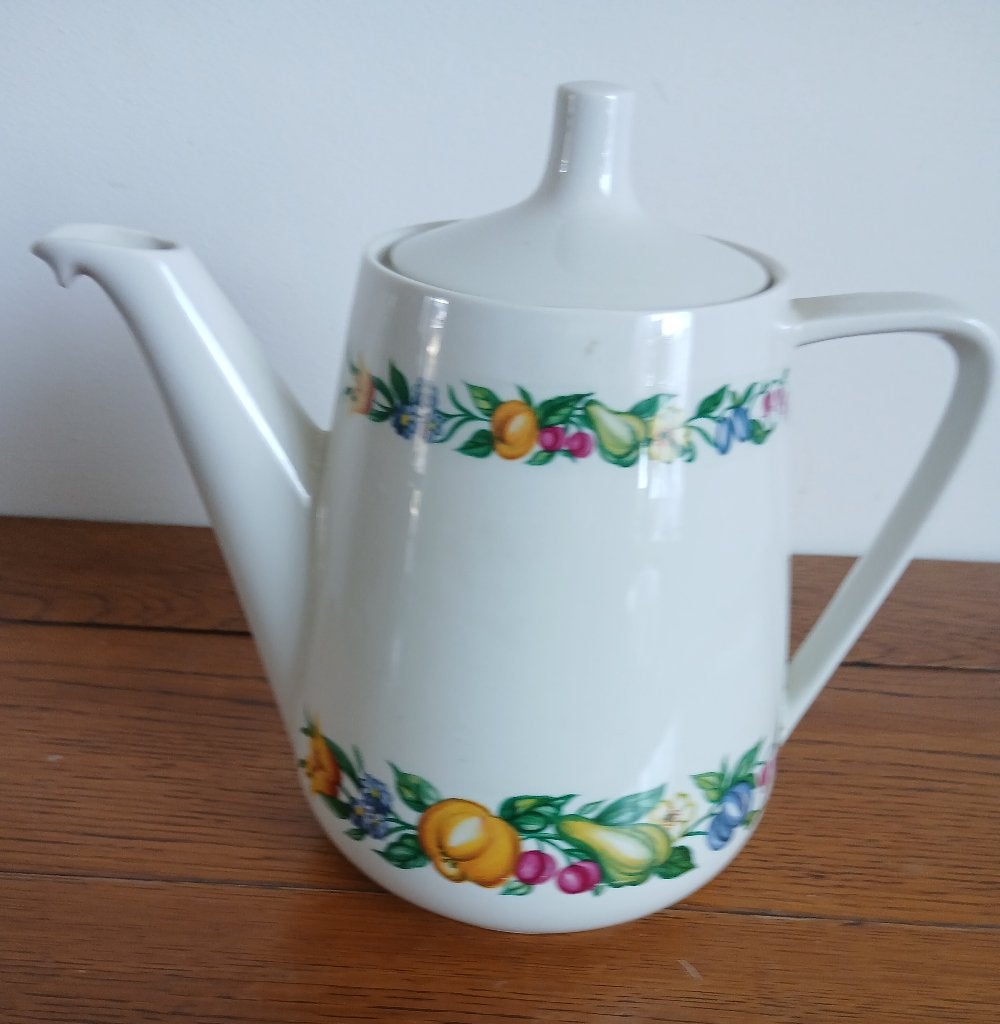 Vintage porseleinen theepot Villeroy & Boch decor 'Navajo'., Villeroy & Boch, Ophalen of Verzenden, Zo goed als nieuw, Porselein
