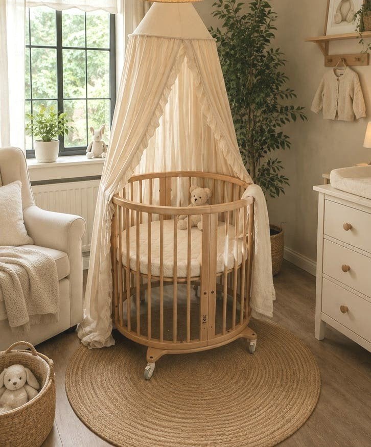 Nieuwstaat Stokke Sleepi Wieg Ledikantje Peuterbed Naturel, Kinderen en Baby's, Babywiegjes en Ledikanten, Ophalen, Zo goed als nieuw