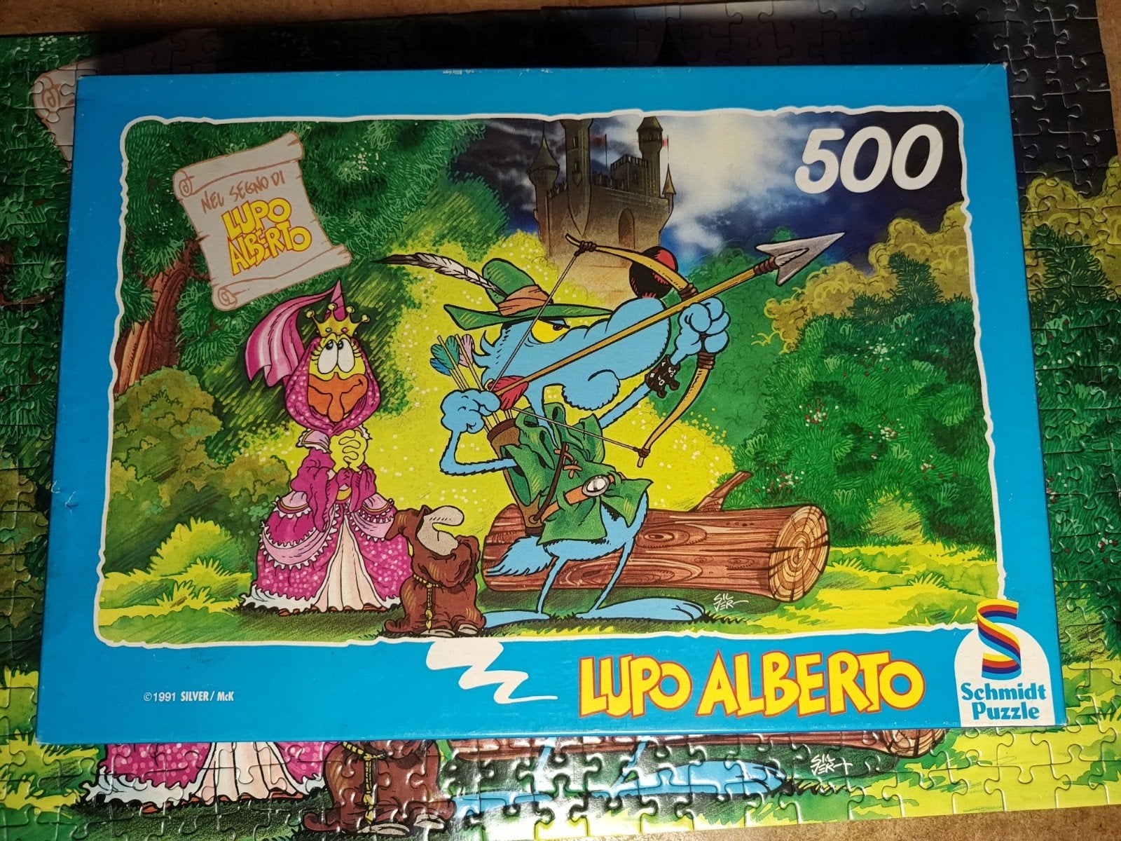 Schmidt puzzel 500 stukjes Nel Segno Di Lupo Alberto, Ophalen of Verzenden, 500 t/m 1500 stukjes, Zo goed als nieuw, Legpuzzel