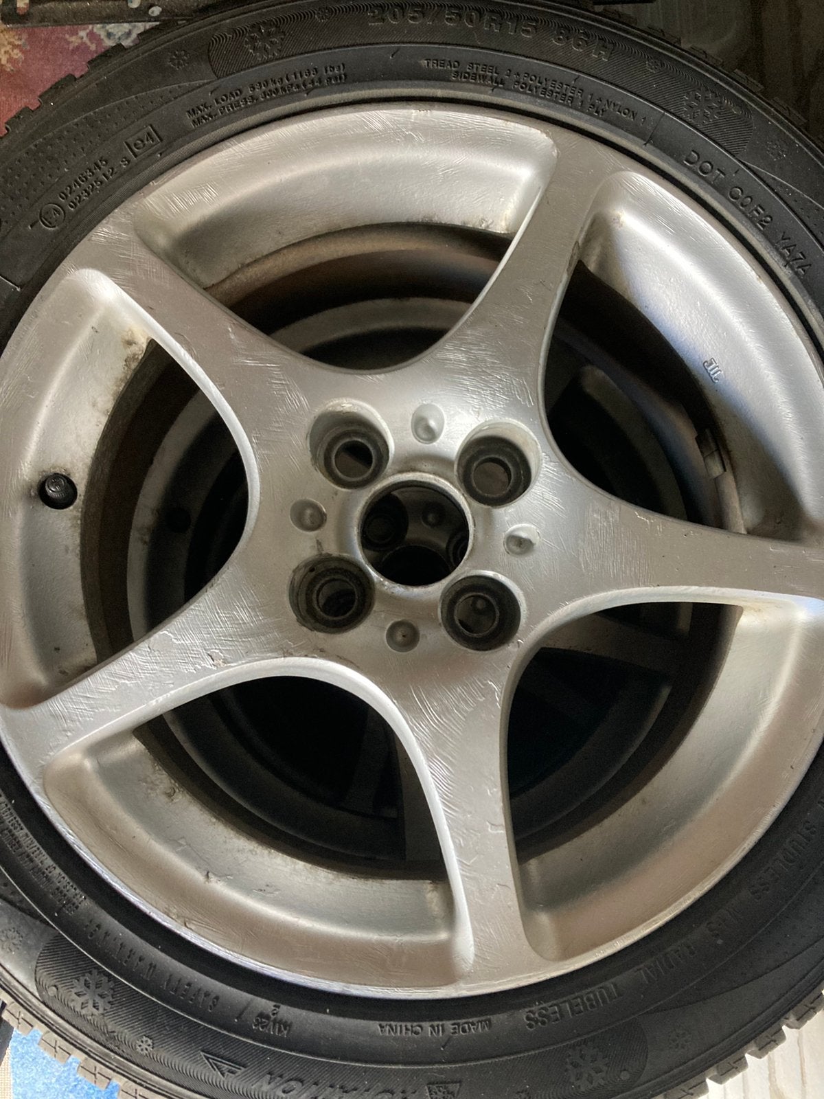 Toyota MR2 originele velgen met winterbanden, Ophalen, Gebruikt, 15 inch, Banden en Velgen