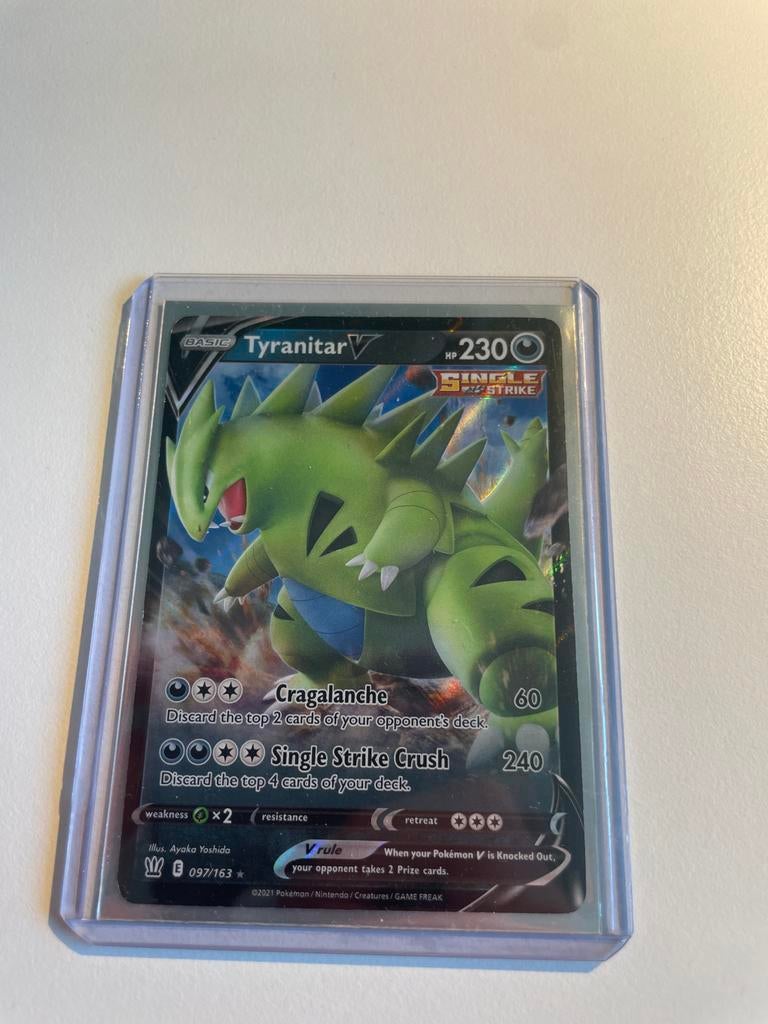 Pokémon Tyranitar V kaart 097/163, Verzenden, Zo goed als nieuw, Losse kaart