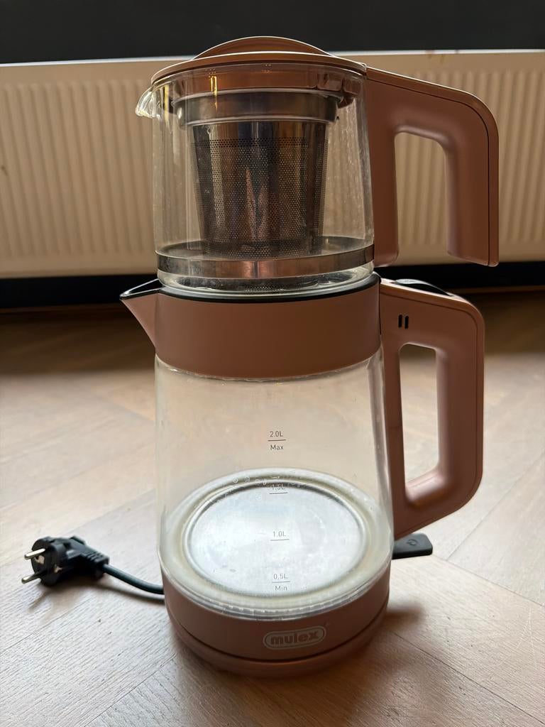 Mullex Theemaker/Waterkoker 2-in-1 - Roze, 2 liter of meer, Ophalen of Verzenden, Zo goed als nieuw
