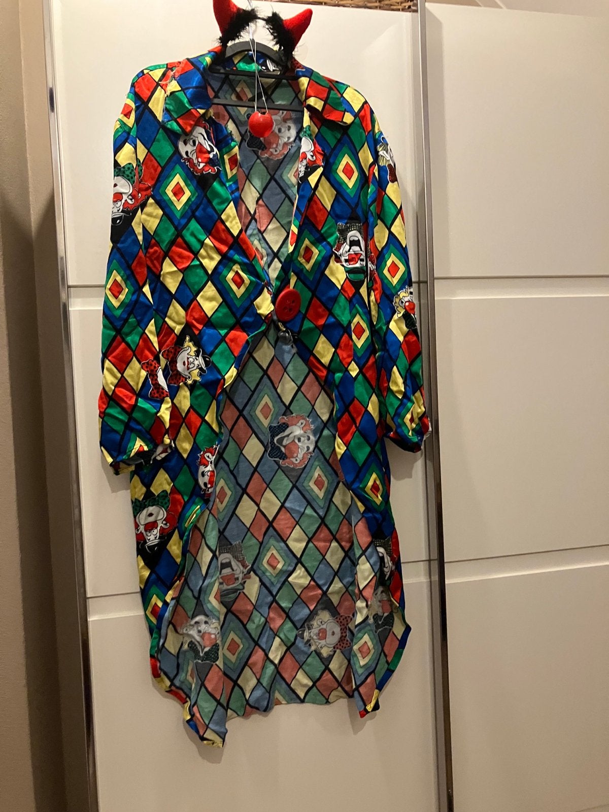 Clownsjas en neus - Wijd model, Ophalen of Verzenden, Gebruikt, Pak of Jurk