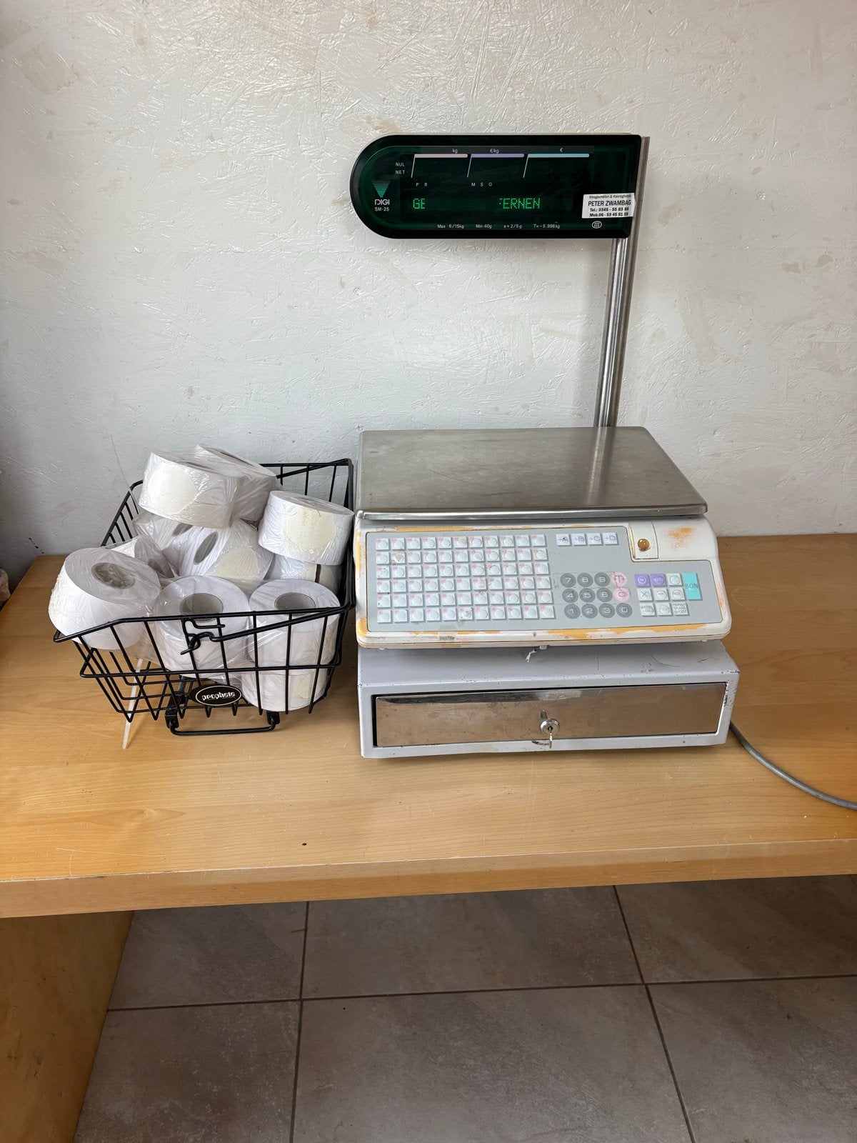 Digitale weegschaal met bonprinter en kassalade, Ophalen of Verzenden
