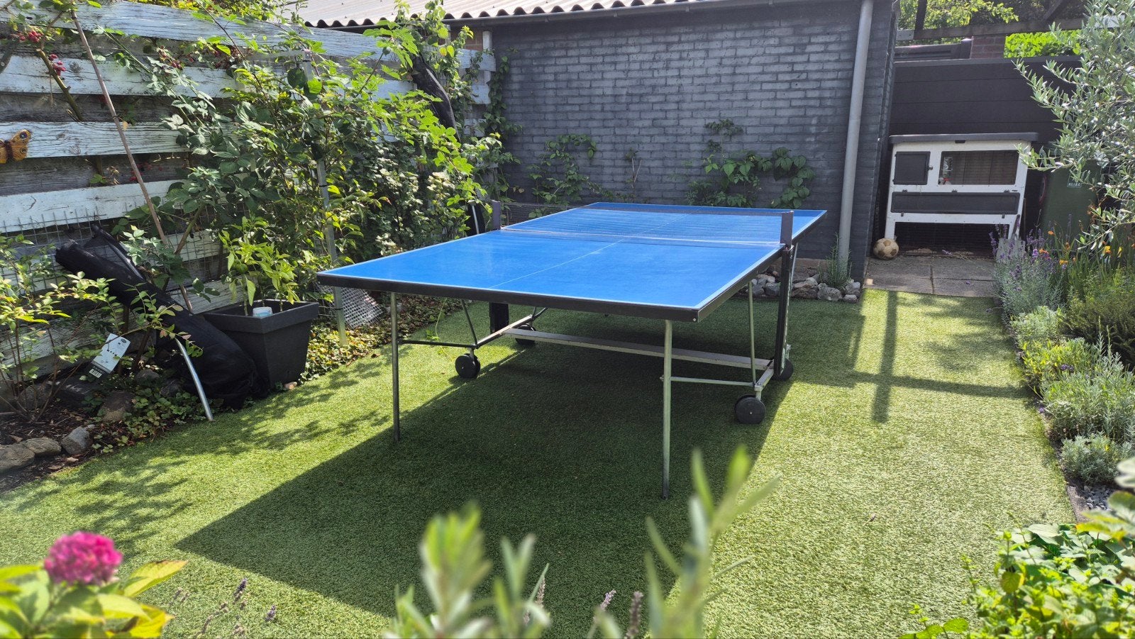 Tectonic Outdoor Tafeltennistafel - Blauw, Ophalen, Gebruikt, Tafel Outdoor, Verrijdbaar