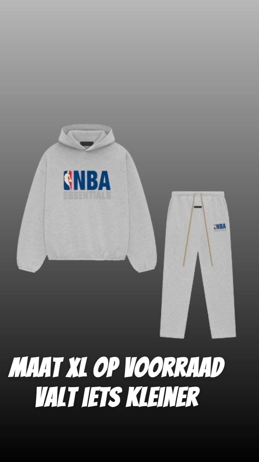 NBA Essentials Hoodie & Jogger Set - Maat XL (valt kleiner), Ophalen, Nieuw