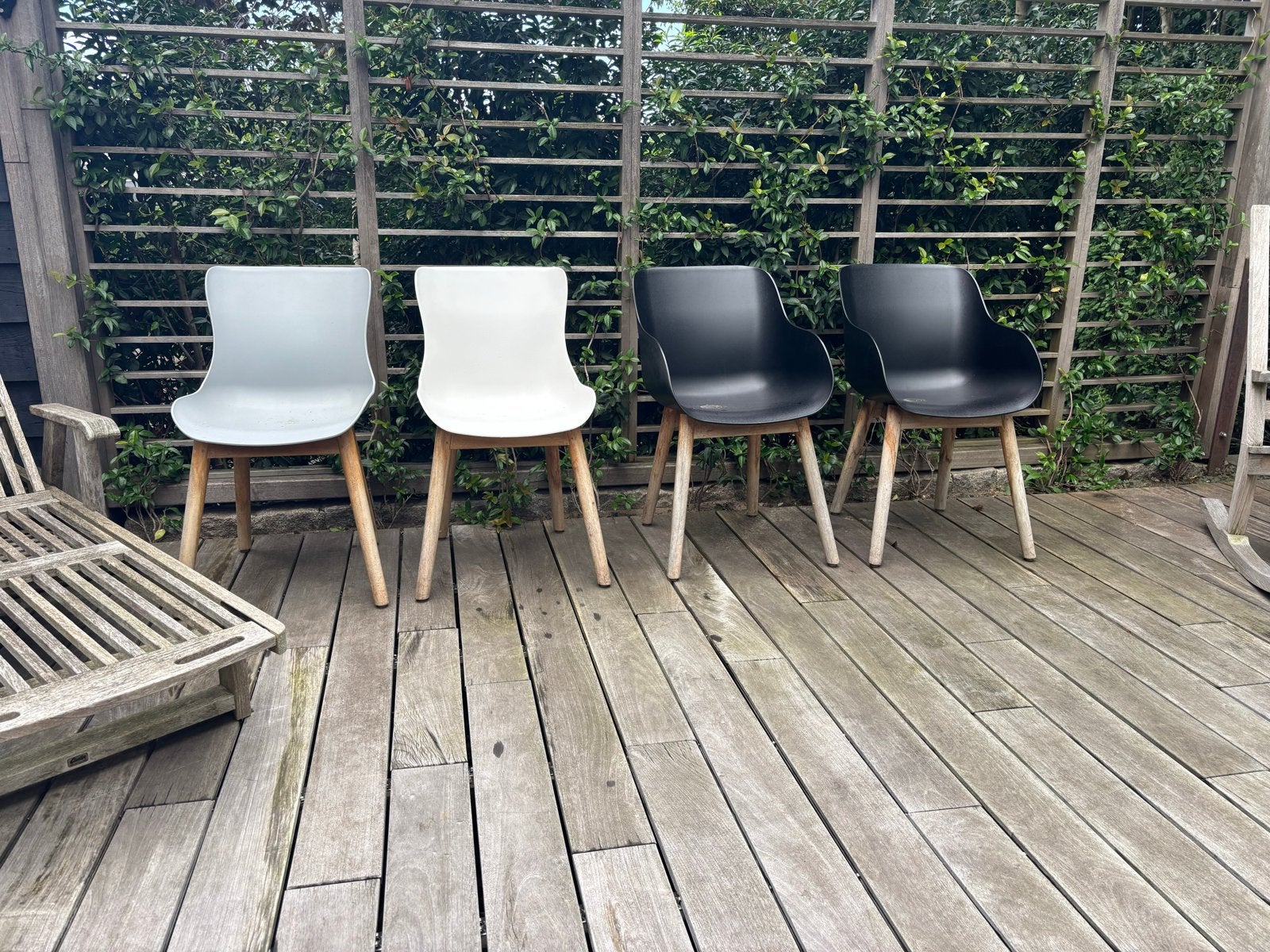 4x Hartman Sophie stoel: Grijs, Wit en Zwart, Tuin en Terras, Ophalen, Gebruikt, Kunststof
