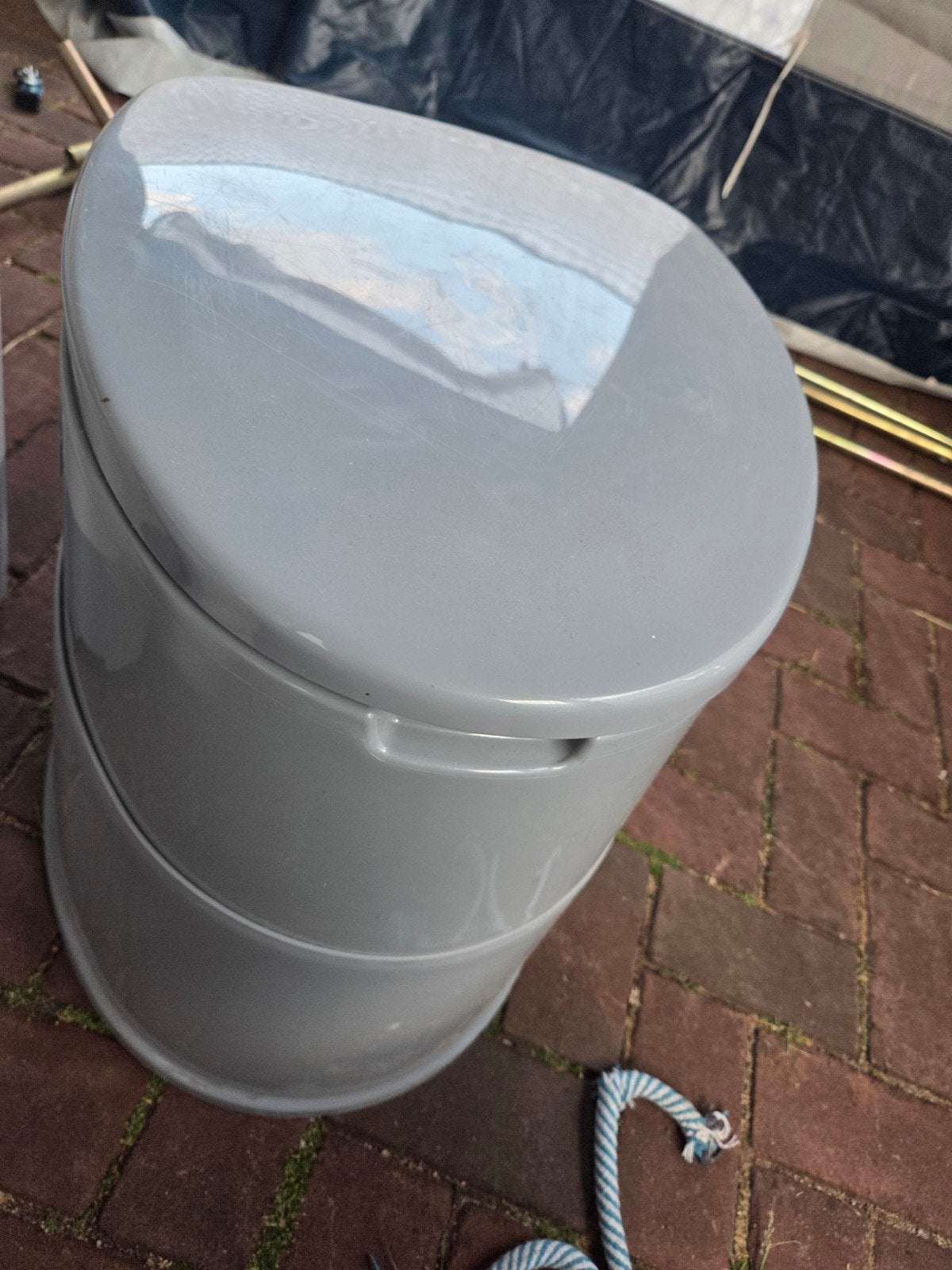 Draagbaar campingtoilet - grijs, Ophalen of Verzenden, Zo goed als nieuw