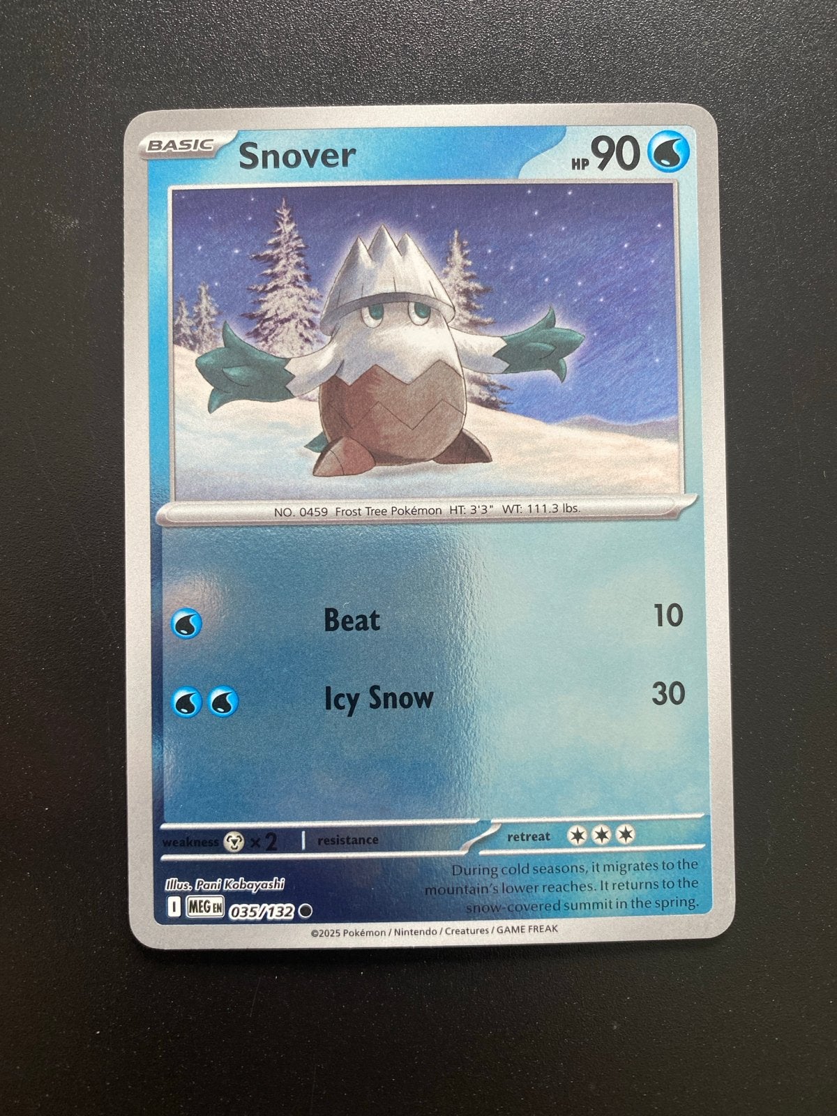 Snover 035/132 Reverse Holo Pokémon Mega Evolution, Ophalen of Verzenden, Zo goed als nieuw, Losse kaart, Foil