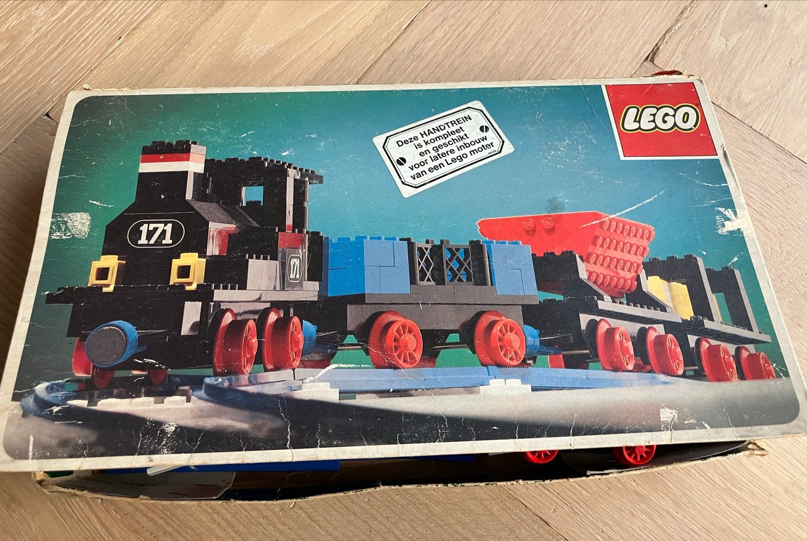 Vintage LEGO Trein Set 171 met doos met Rails en Motor, Gebruikt, Lego, Ophalen of Verzenden, Complete set