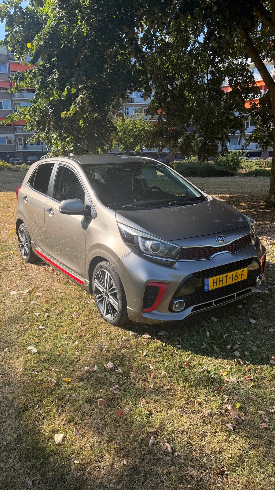 Kia Picanto 1.2 Cvvt 84pk 5-zits 2017 Grijs (76600km), Voorwielaandrijving, Zwart, 4 cilinders, Leder