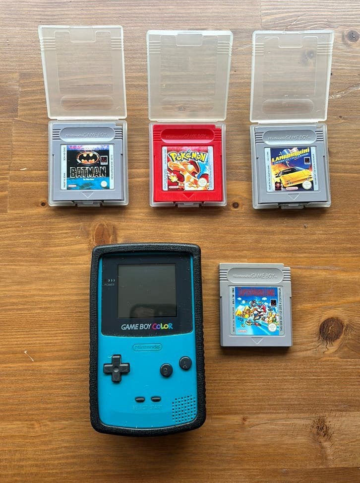 Gameboy Color met 4 spellen, Ophalen, Zo goed als nieuw, Game Boy Color, Met games