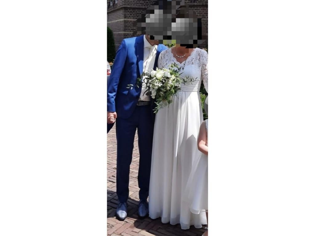 NIEUWSTAAT bruidsjurk ivoorkleurig driekwart mouw/maat 42-44, Kleding | Dames, Trouwkleding en Trouwaccessoires, Trouwjurk, Wit