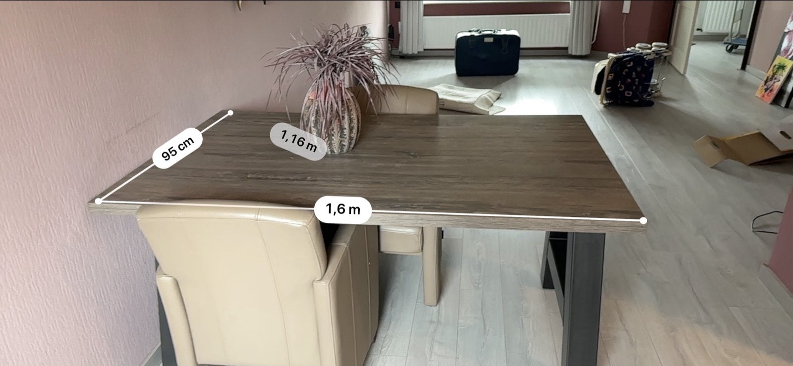 Eettafel van Morres, 160x95 cm, Huis en Inrichting, Ophalen, Gebruikt, 50 tot 100 cm, 150 tot 200 cm