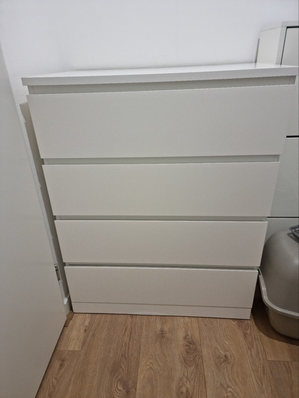 Witte ladekast met 4 laden, Ophalen, Gebruikt, 50 tot 100 cm, 3 of 4 laden