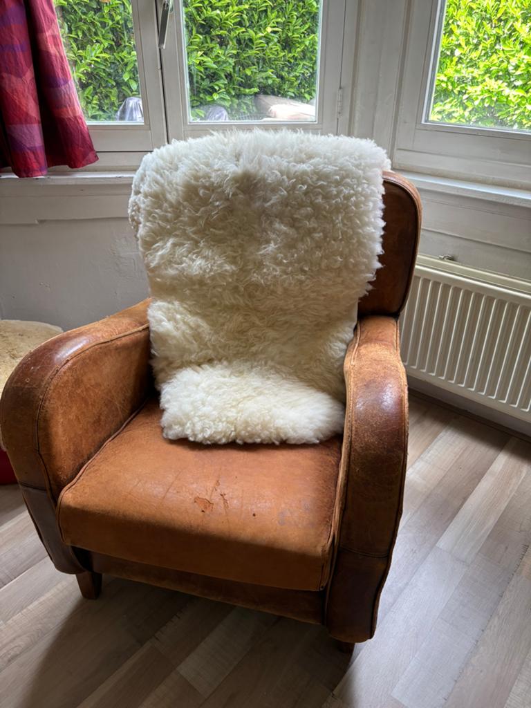Vintage Leren fauteuil rookstoel rookfauteuil moet zsm weg, Antiek en Kunst, Ophalen