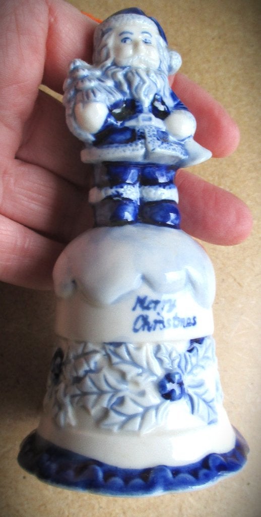 Kerstman~Delftsblauw~Bel~Kerstbel~gaaf~Santa, Ophalen of Verzenden