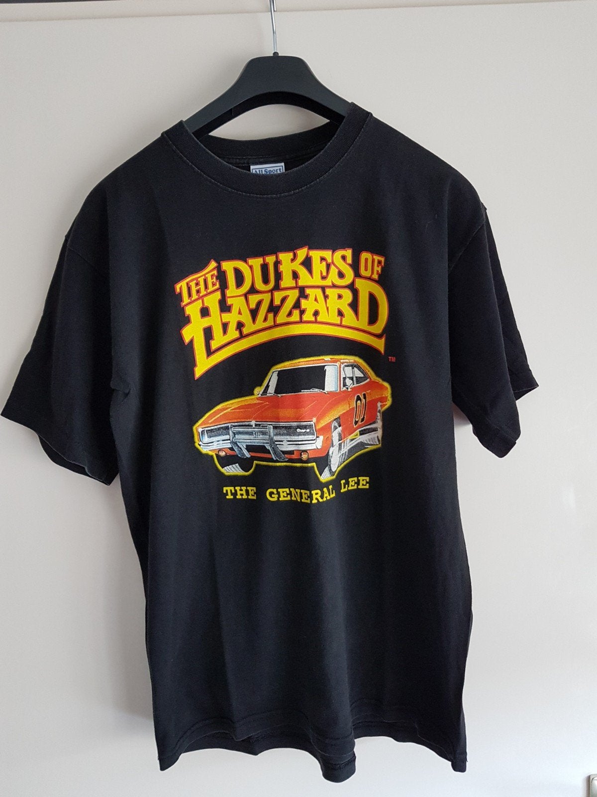 The dukses of hazzard vintage shirt 80/90s maat l, Ophalen of Verzenden, Gedragen, Maat 52/54 (L), Zwart