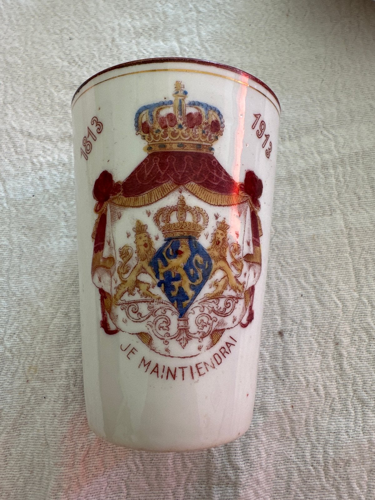 Historische Oranje-Nassau Gedenkbeker 1813-1913, Ophalen, Zo goed als nieuw, Nederland, Servies