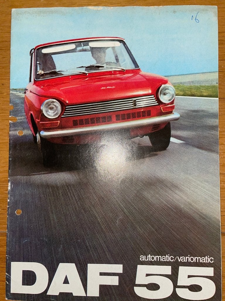 DAF 55 Sedan variomatic brochure folder 1968 1969 Grooters, Ophalen of Verzenden, Zo goed als nieuw, Overige merken