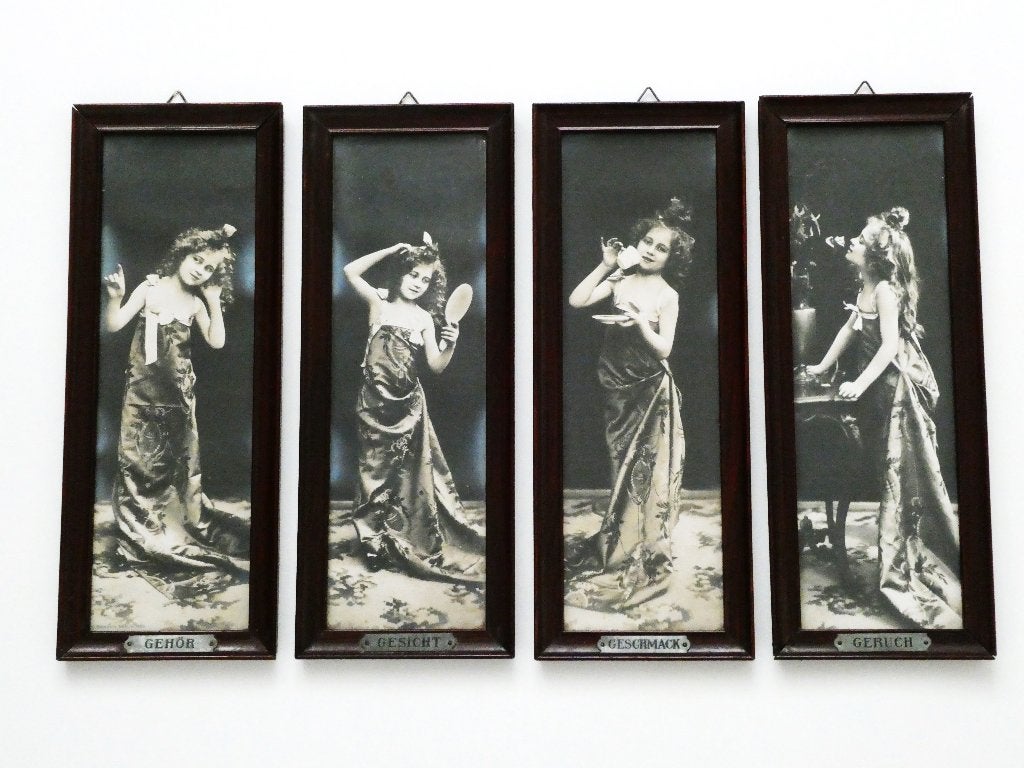 Antiek Jugendstil fotoprent De Zintuigen J. Baruch Berlijn, Antiek en Kunst, Ophalen of Verzenden