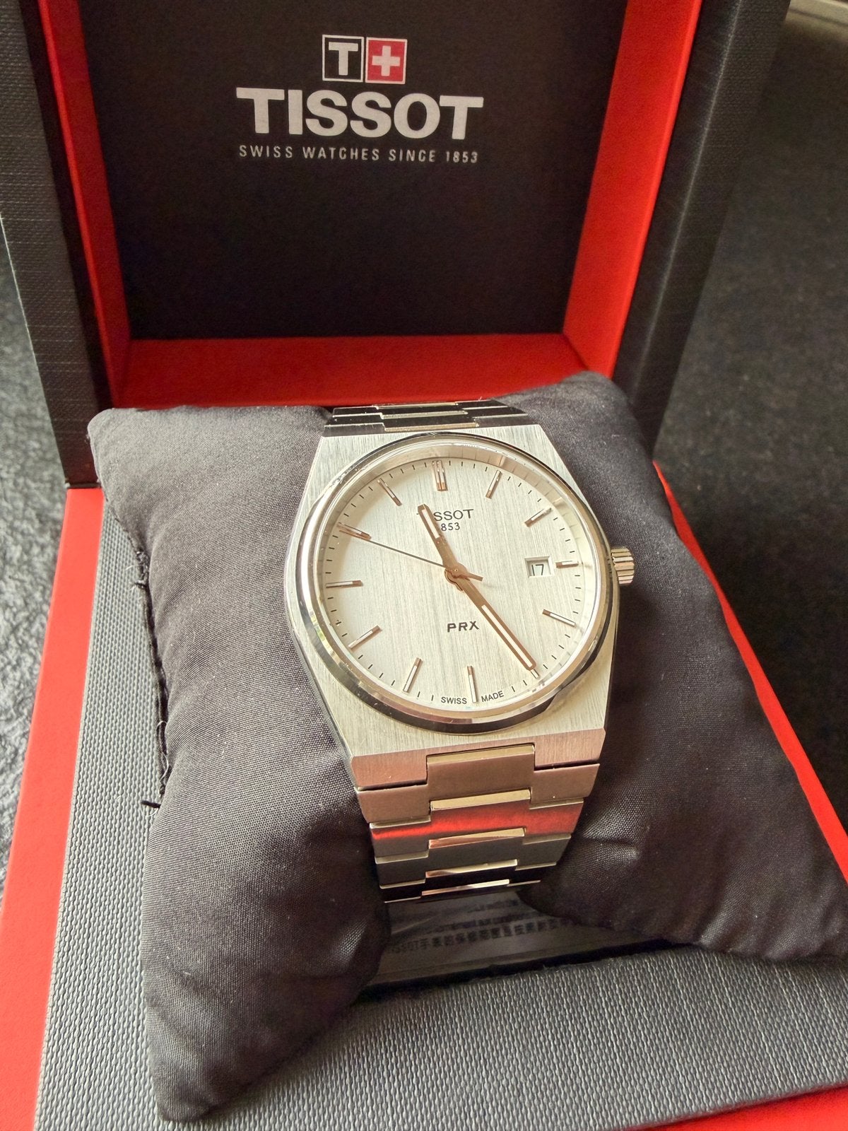 Tissot PRX wit/zilver T137.410.11.031.00 quartz, Sieraden, Tassen en Uiterlijk, Ophalen, Zo goed als nieuw, Staal, Overige merken