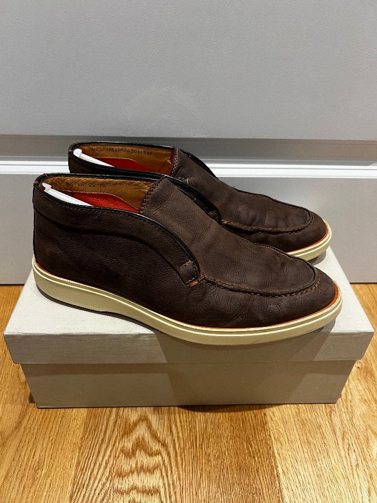Santoni Detroit Loafers | 41 / UK 6.5 | (419), Loafers, Bruin, Ophalen of Verzenden, Zo goed als nieuw