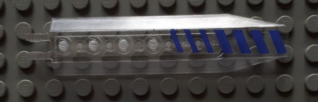 30407pb01R (1) trans-clear 1x Hinge Plate 1 x 8 with Angl, Ophalen of Verzenden, Gebruikt