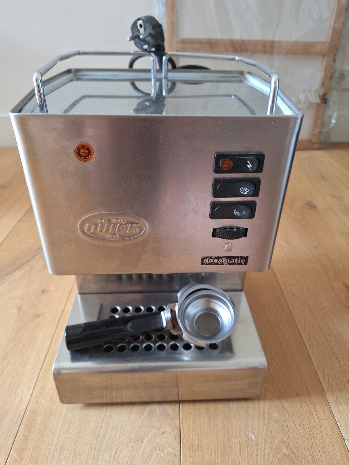 Quick Mill 3002 Espressomachine - RVS, Ophalen, Gebruikt, Espresso apparaat, Gemalen koffie
