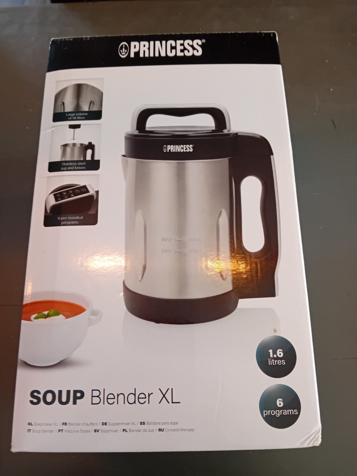 soep blender xl merk princess, 1 tot 2 liter, Ophalen of Verzenden, Nieuw, 3 snelheden of meer