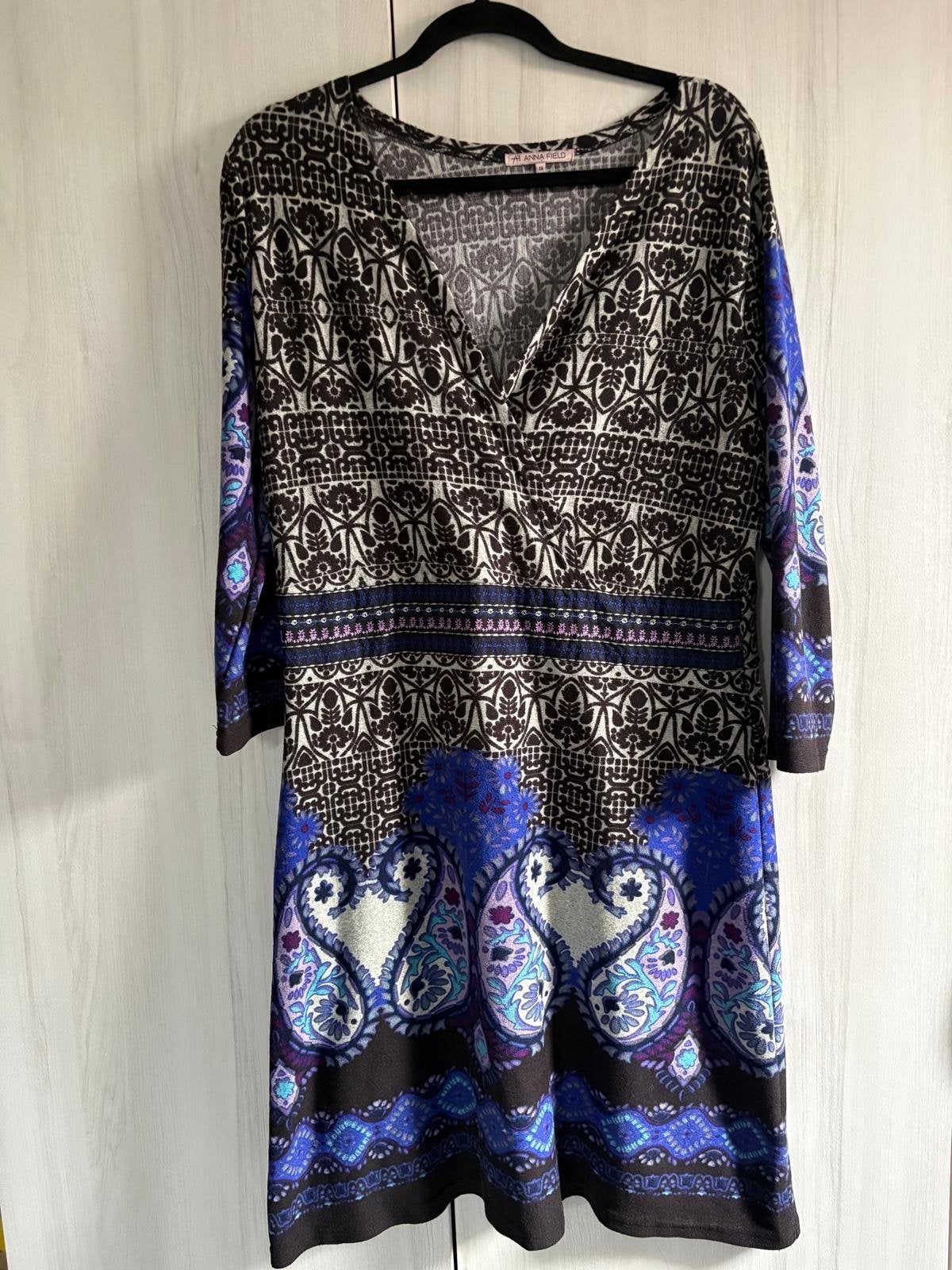 Anna Field jurk met paisley print - Maat 44 (L), Maat 42/44 (L), Zo goed als nieuw, Onder de knie, Verzenden