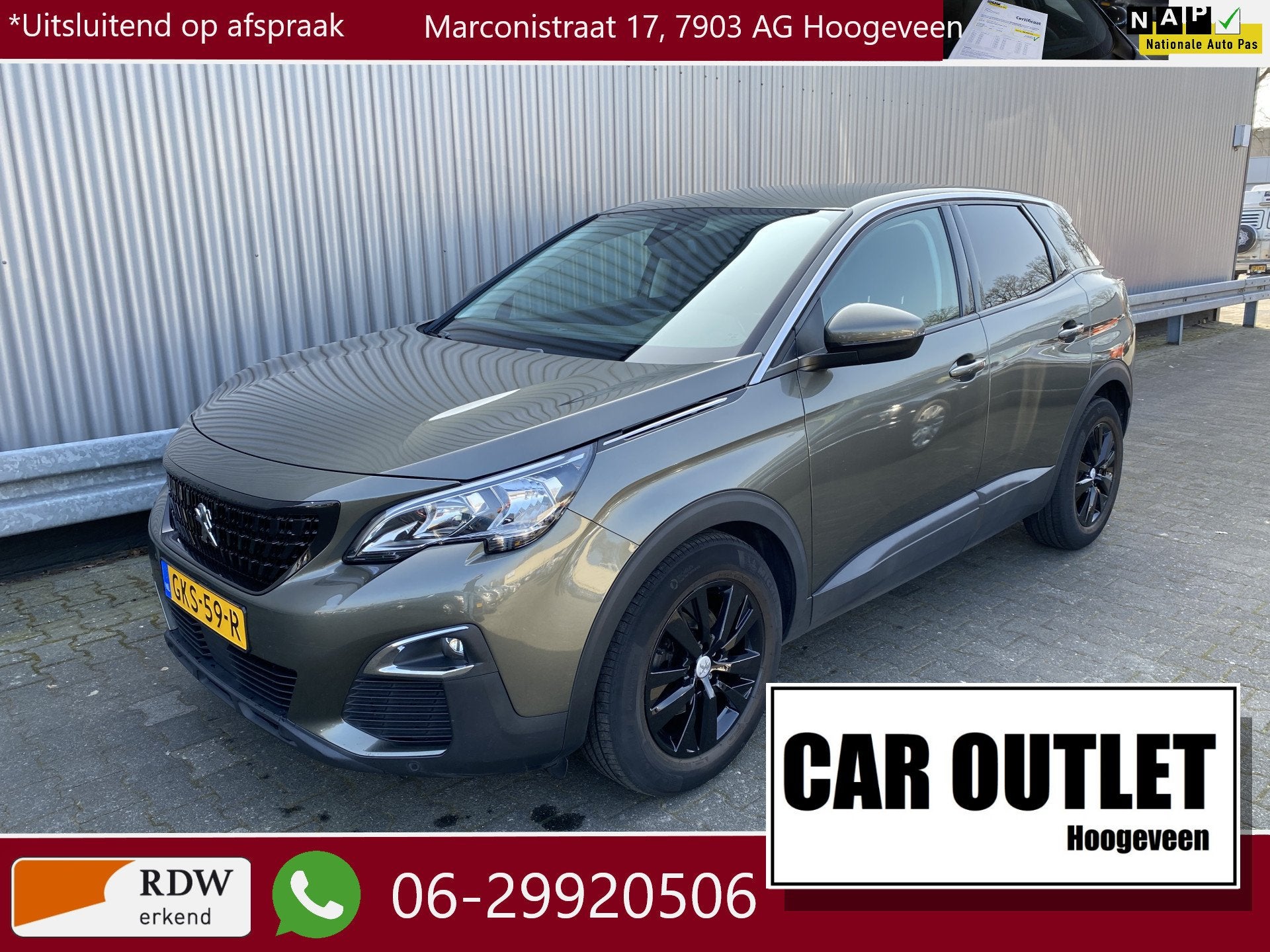 Peugeot 3008 1.2 PureTech Active Pack AUTOMAAT, 153Dkm, Clim, Stof, Gebruikt, 1199 cc, Grijs