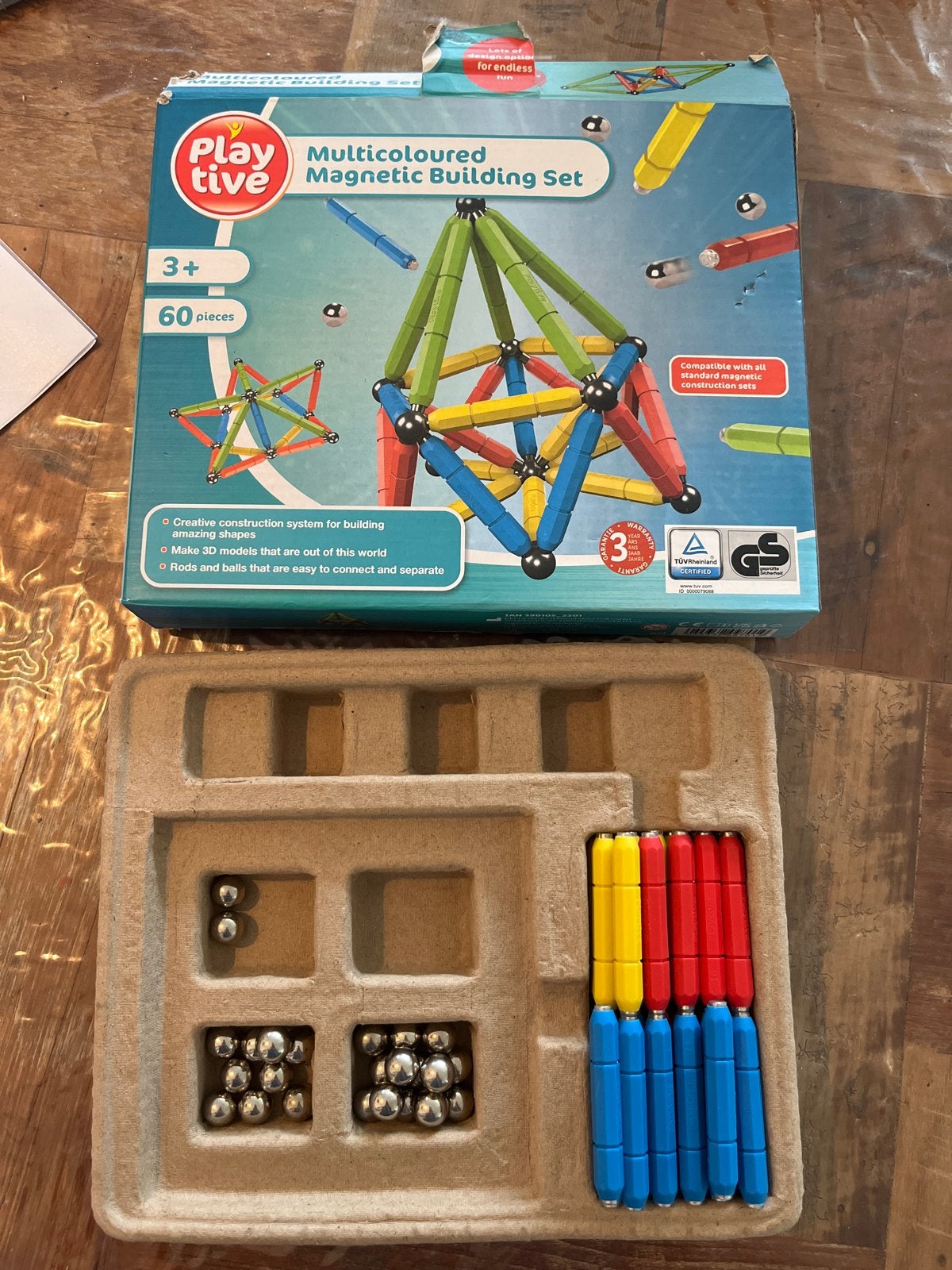 Playtive Magnetische Bouwset - 60 Stuks, Ophalen of Verzenden, Zo goed als nieuw, Overige merken