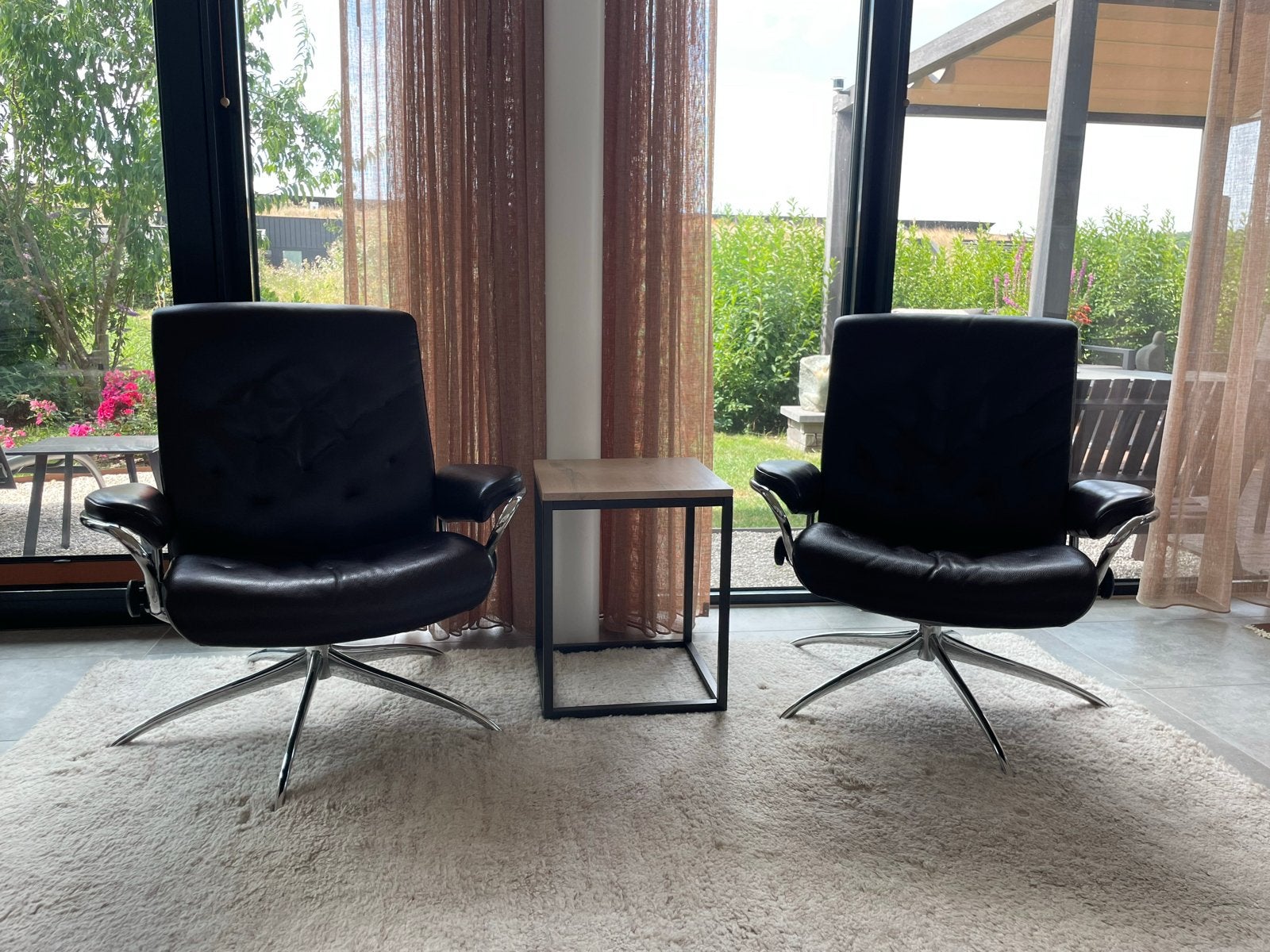 Stressless Ekornes donkerbruine leren Relaxfauteuils p/st, Ophalen, Twee, Bruin, Leer
