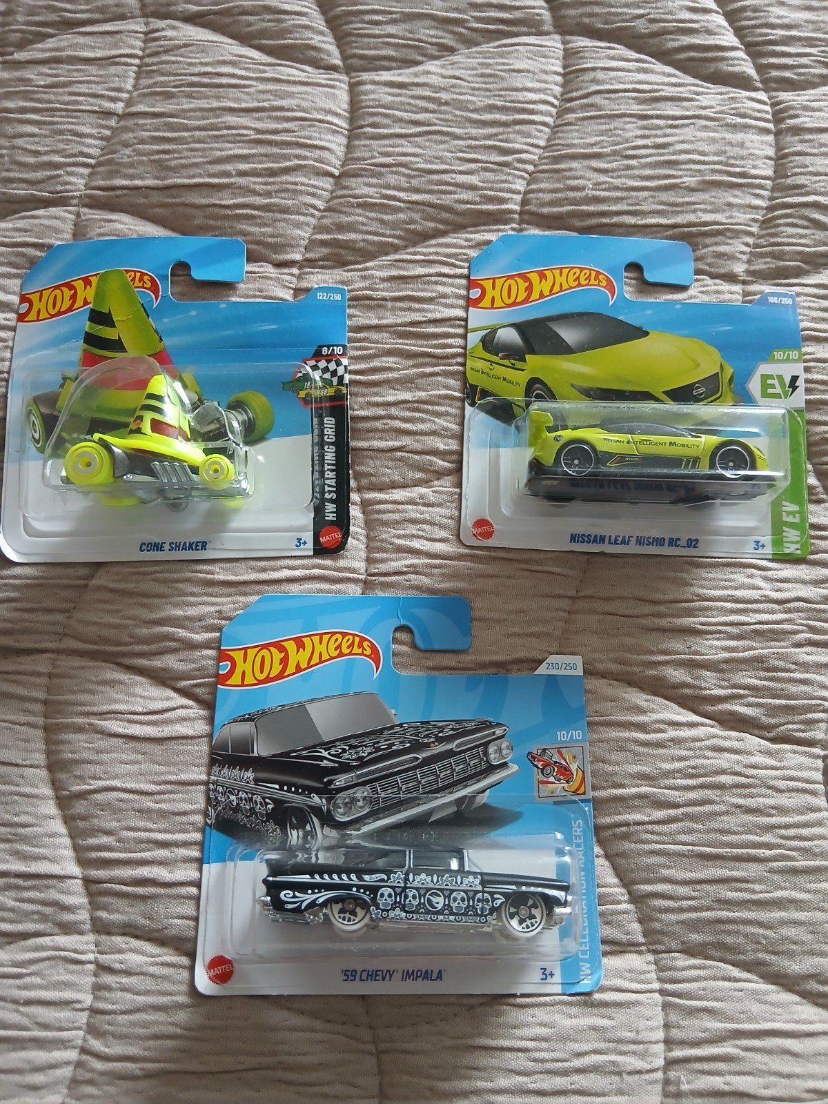 3 Hot Wheels Treasure Hunt: Cone Shaker, Nissan Leaf, Impala, Ophalen of Verzenden, Nieuw, Auto