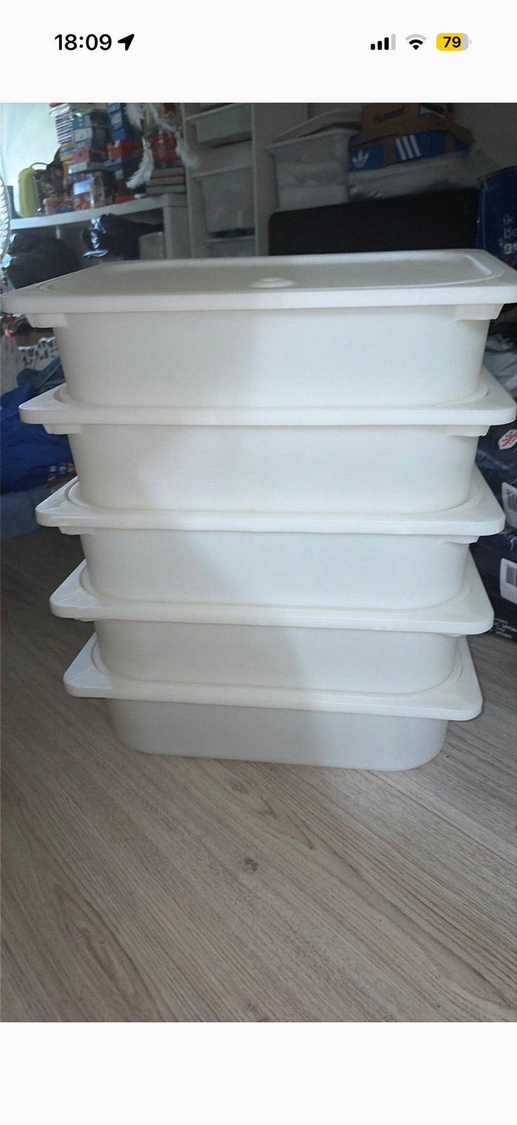 5x ikea bakken met deksels, Ophalen of Verzenden, Gebruikt, Wit, Kunststof