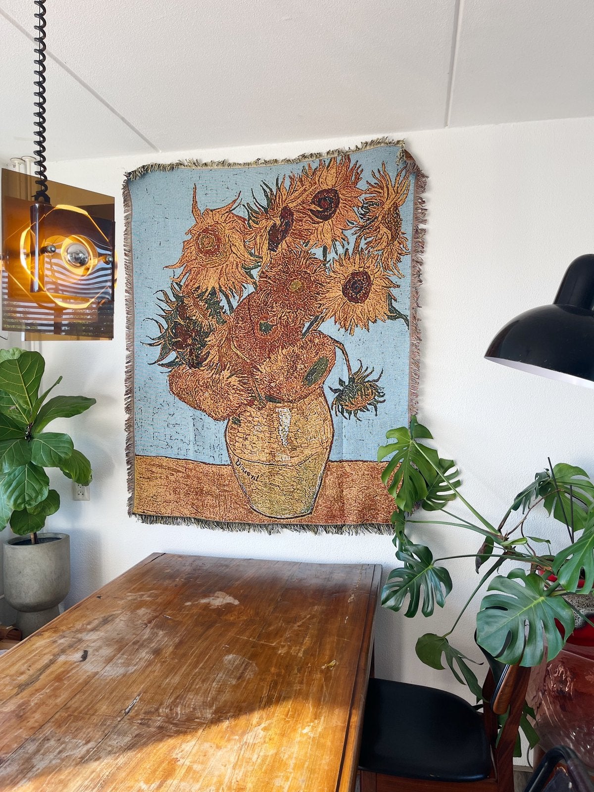 Geweven wandkleed / plaid Van Gogh "Zonnebloemen", Ophalen of Verzenden, Zo goed als nieuw