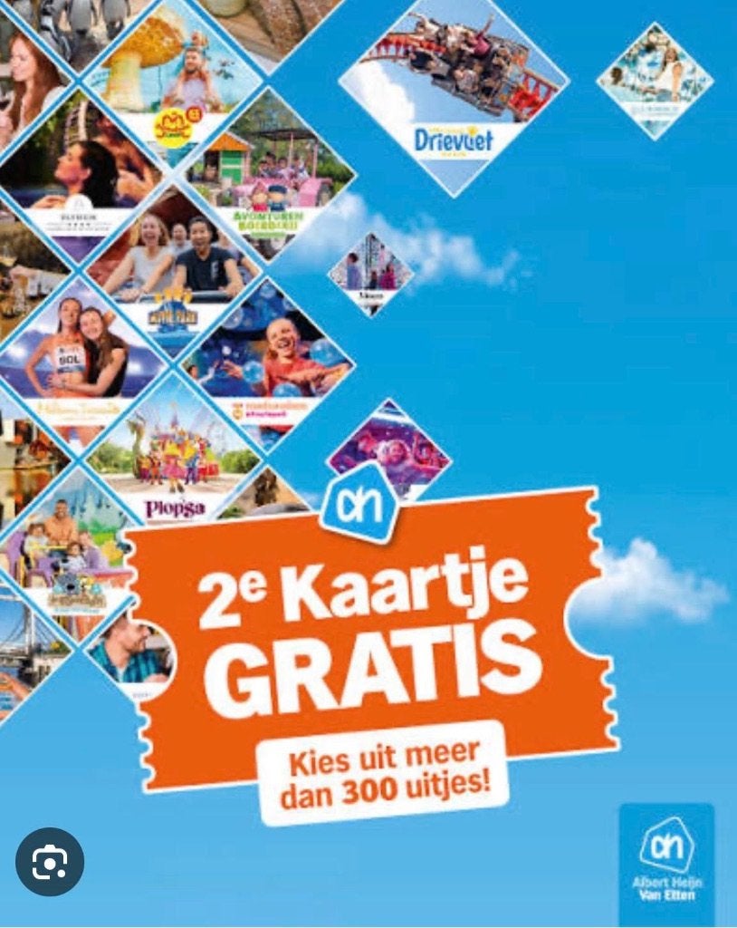 AH actie: 2e kaartje gratis voor meer dan 300 uitjes, Verzamelen, Supermarktacties, Albert Heijn, Ophalen