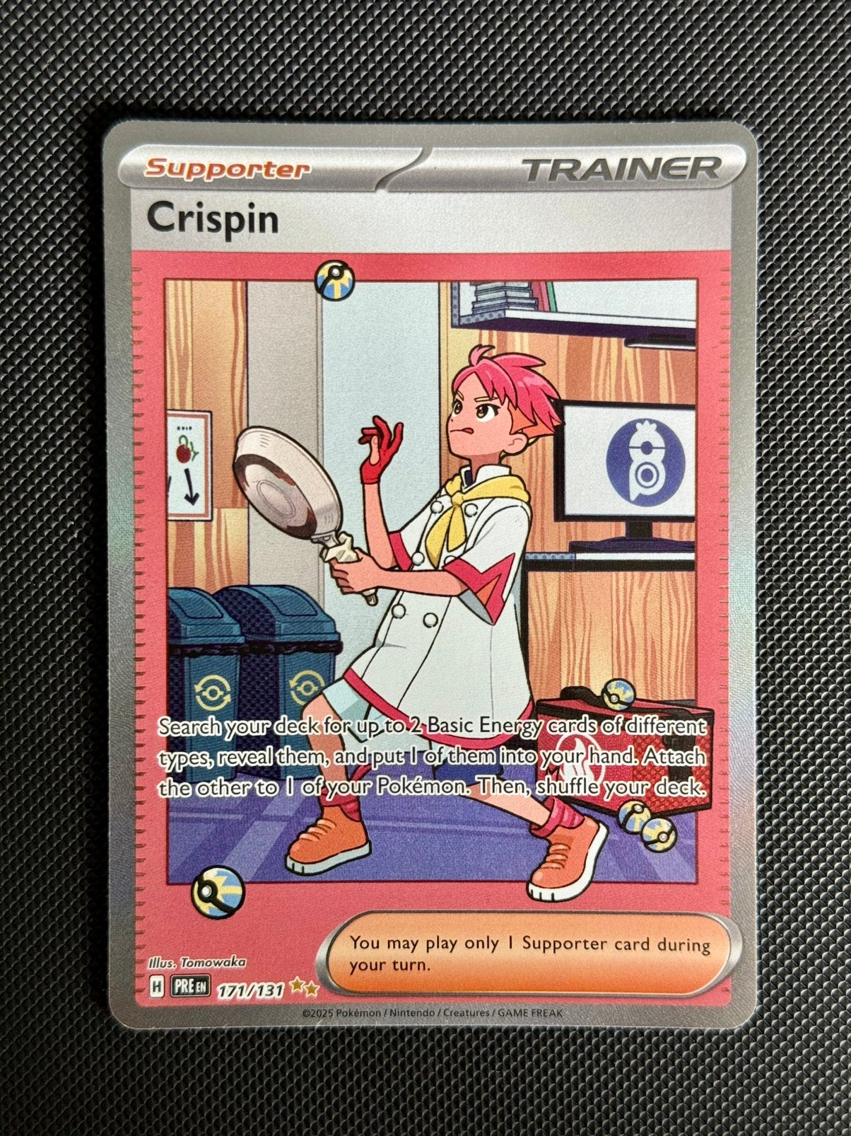 Crispin (PRE 171) - Prismatic Evolutions, Ophalen of Verzenden, Zo goed als nieuw, Losse kaart, Foil