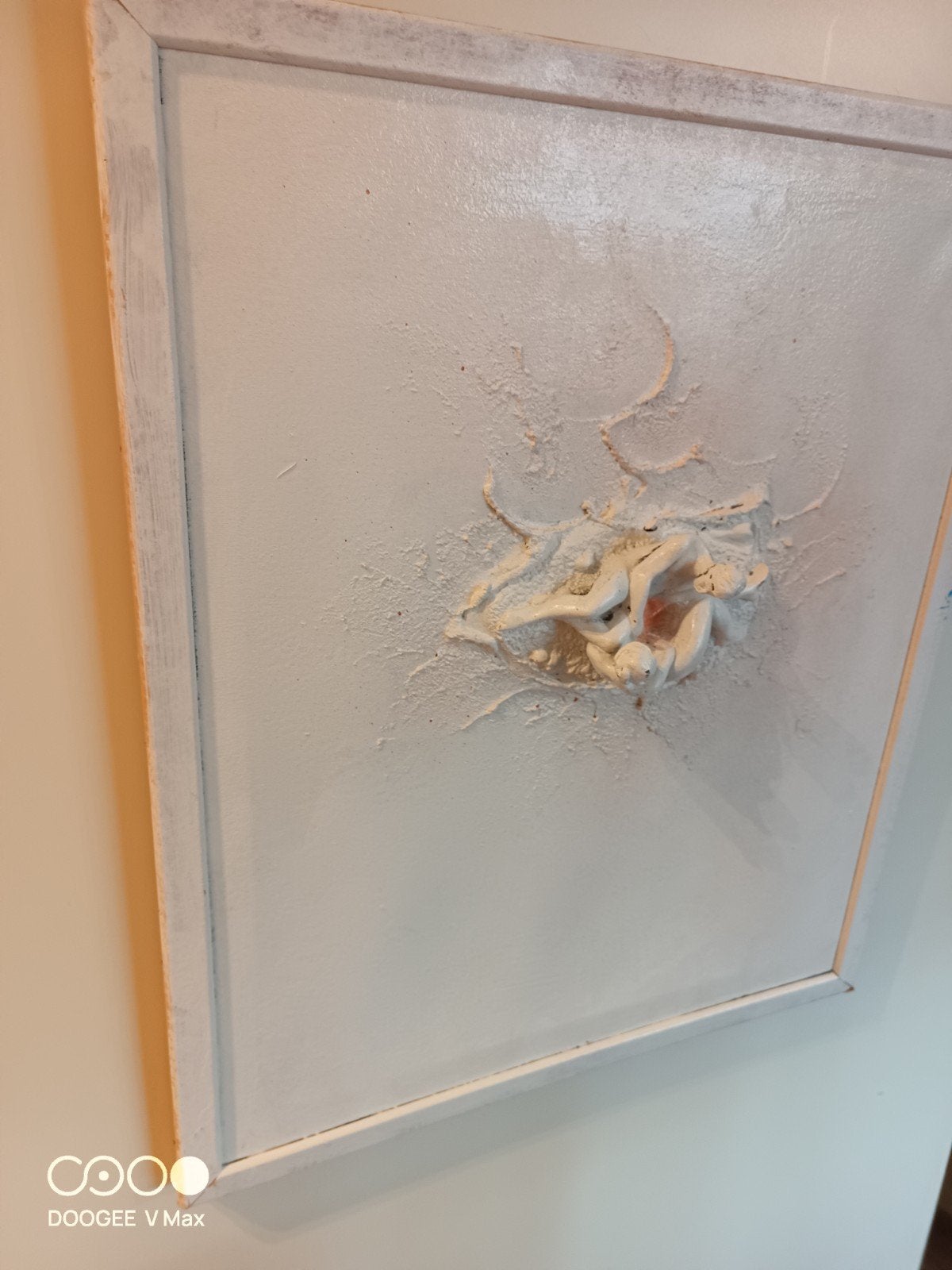 Abstracte Wanddecoratie: Liefdevolle Omhelzing, Gips, Ophalen of Verzenden, Handgemaakt, Wanddecoratie