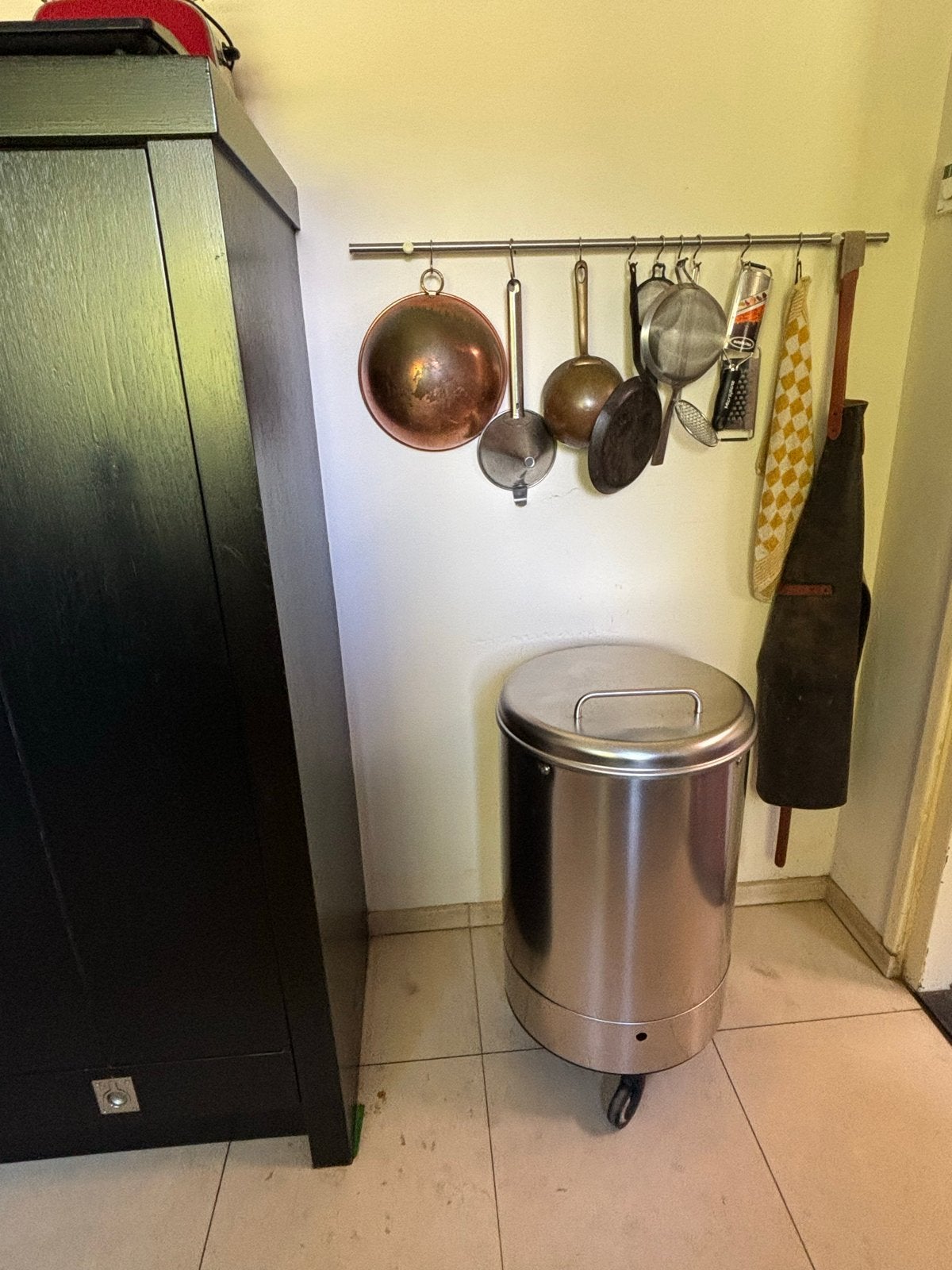 RVS Afvalcontainer Solitaire 65L - 80x43cm, Ophalen, Gebruikt, 40 liter of meer, Rvs